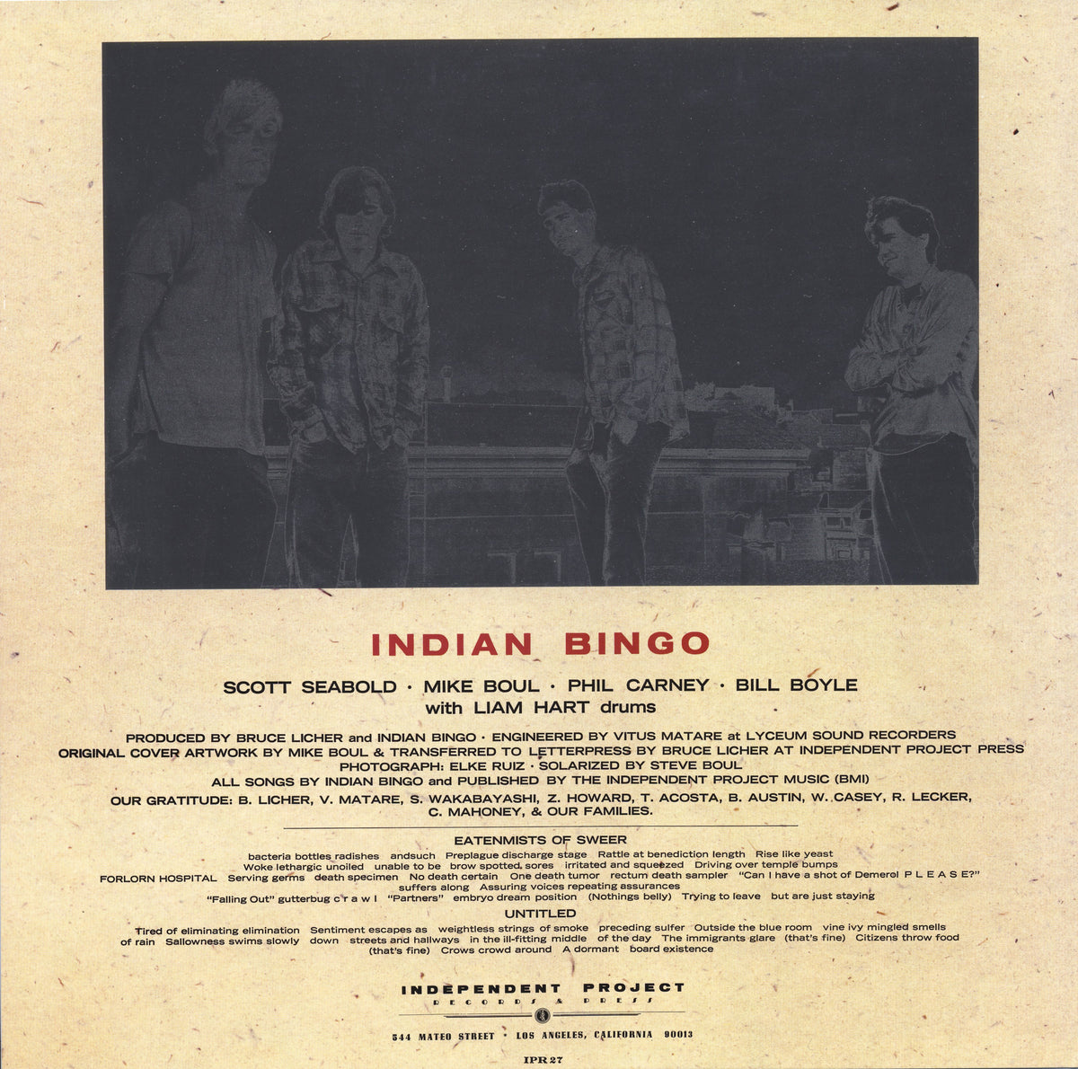 INDIAN BINGO - Scatological LP image 2