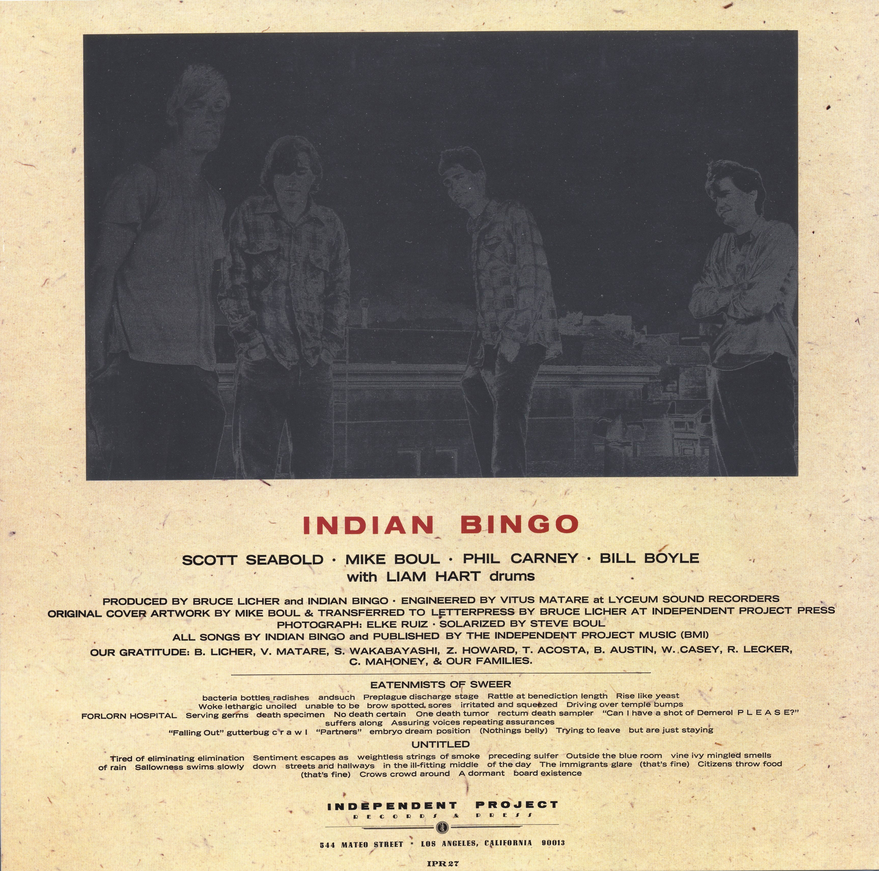 INDIAN BINGO - Scatological LP image 2