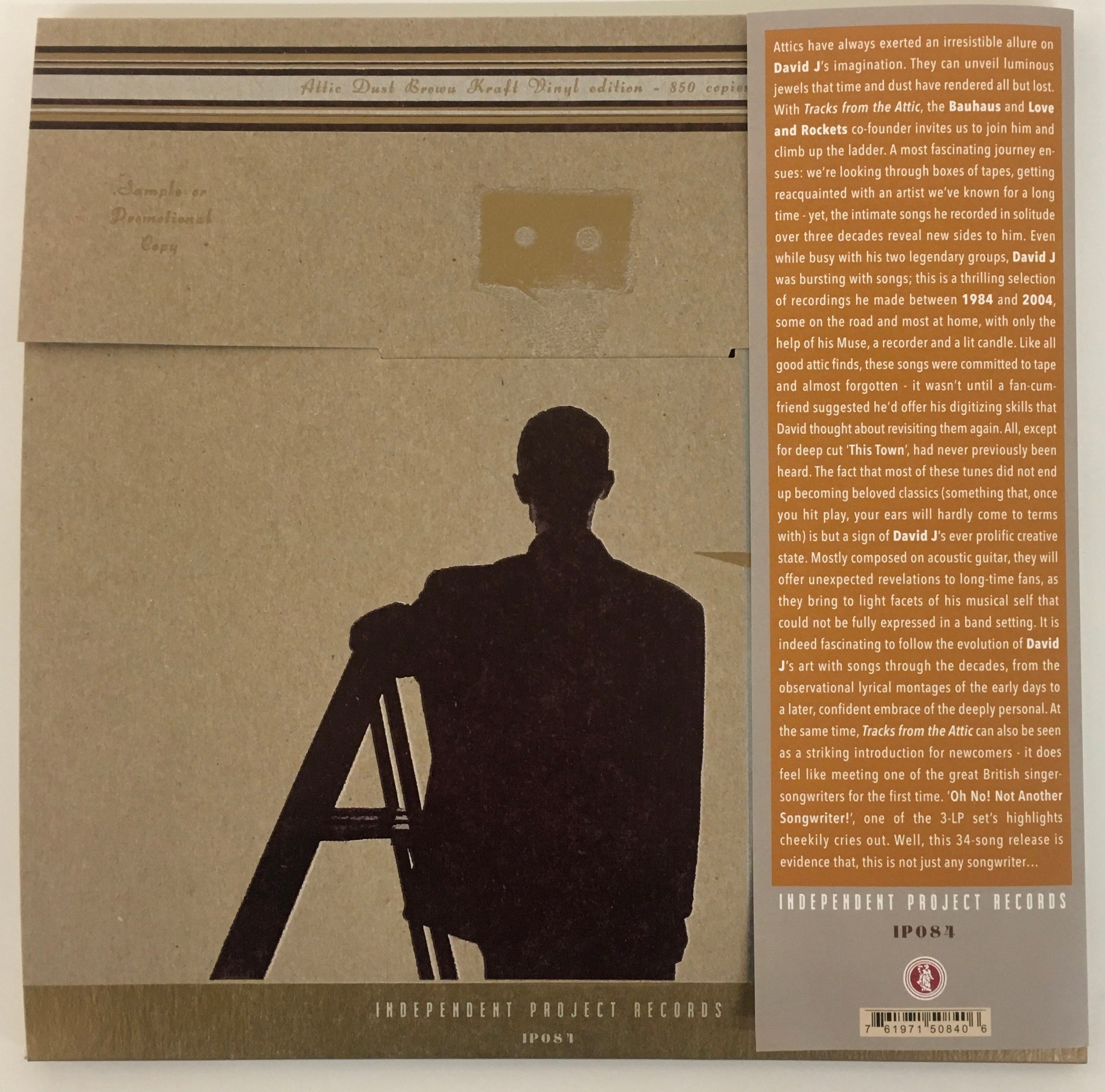 DAVID J - Tracks From the Attic -  Brown Vinyl numbered edition 3LP set image 6