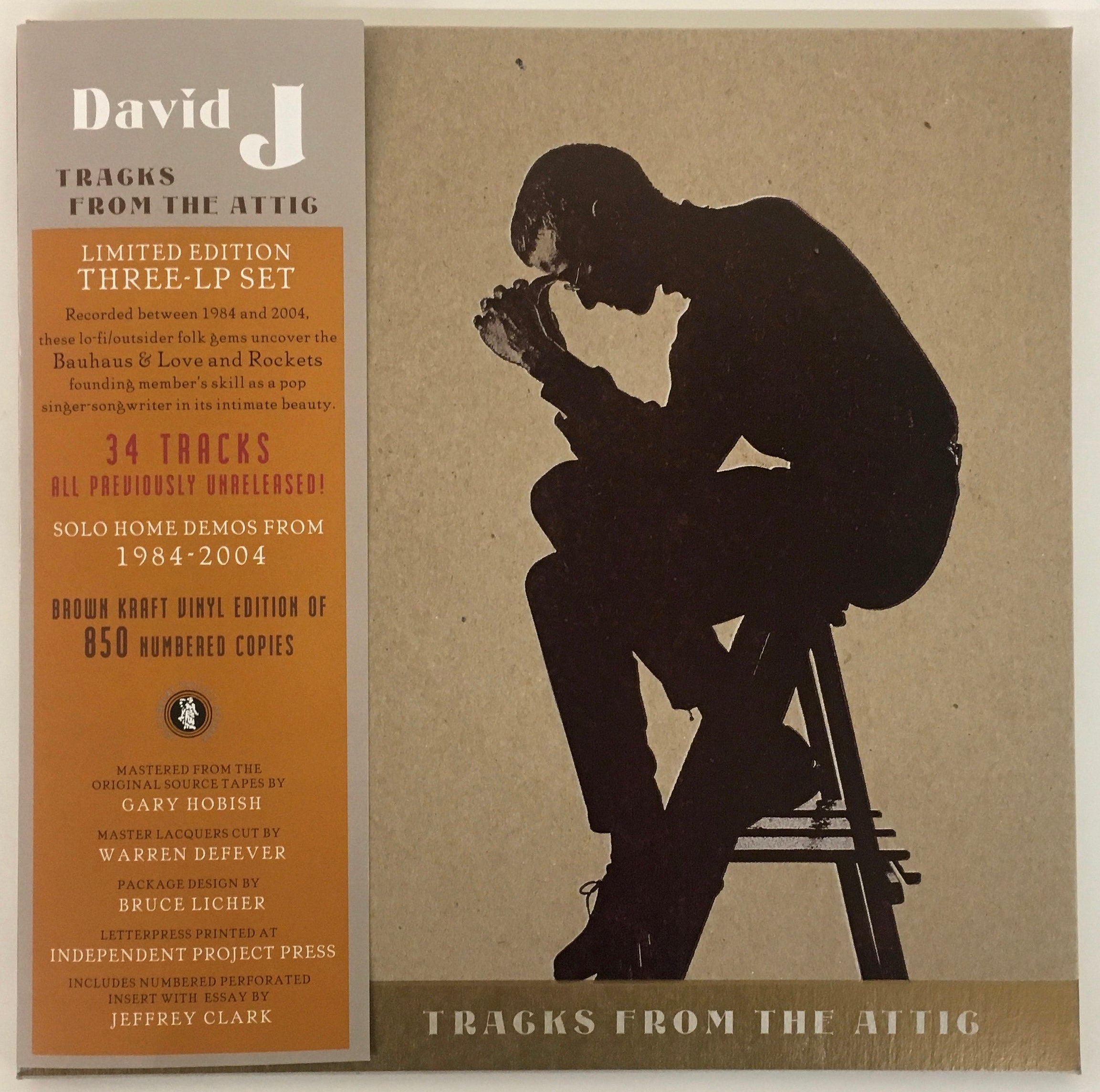 DAVID J - Tracks From the Attic -  Brown Vinyl numbered edition 3LP set image 0