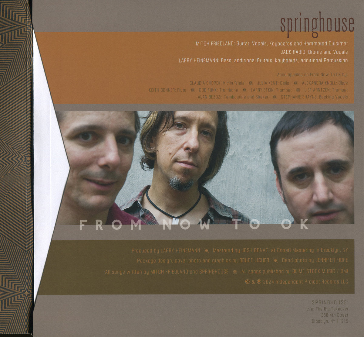 SPRINGHOUSE - From Now to OK - Orange Vinyl LP image 2